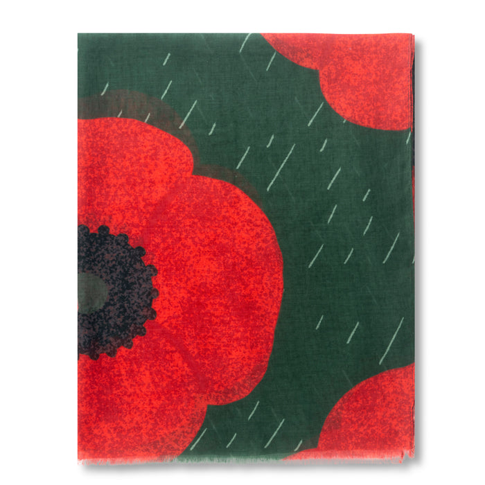 Green Poppy Pastures Scarf