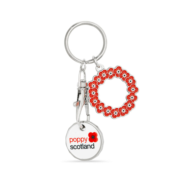 Poppy Wreath Trolley Keyring