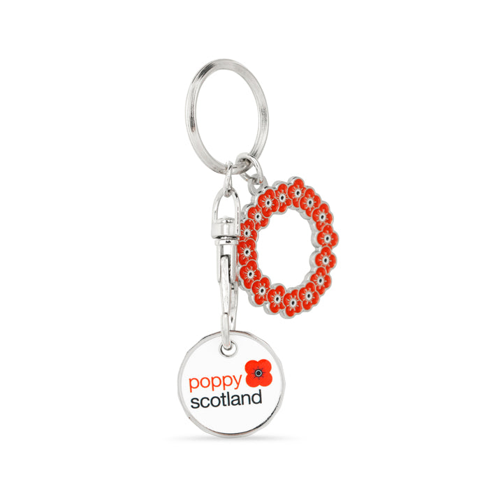 Poppy Wreath Trolley Keyring