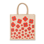 Falling Scottish Poppies Medium Jute Bag