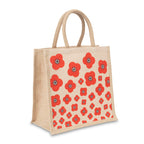 Falling Scottish Poppies Medium Jute Bag