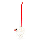 Dove with Poppy Enamel Christmas Decoration