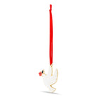 Dove with Poppy Enamel Christmas Decoration