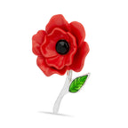 3D Blooming Poppy Brooch