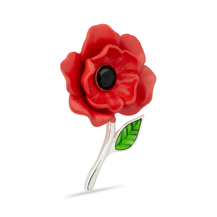 3D Blooming Poppy Brooch