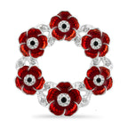 Crystal Poppy Wreath Brooch
