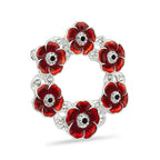 Crystal Poppy Wreath Brooch
