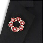 Crystal Poppy Wreath Brooch