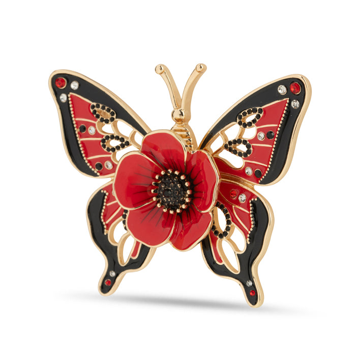 Poppy and Butterfly Brooch