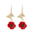 Poppy and Butterfly Drop Earrings