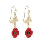 Poppy and Butterfly Drop Earrings