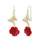 Poppy and Butterfly Drop Earrings