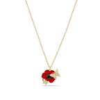 Poppy and Butterfly Necklace