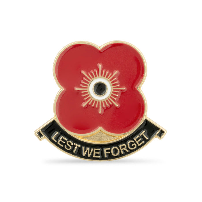 Lest We Forget Poppy Scroll Pin