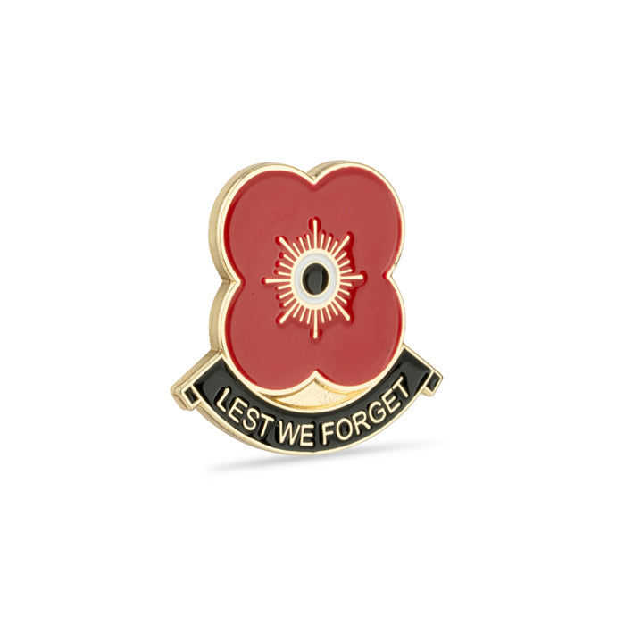 Lest We Forget Poppy Scroll Pin