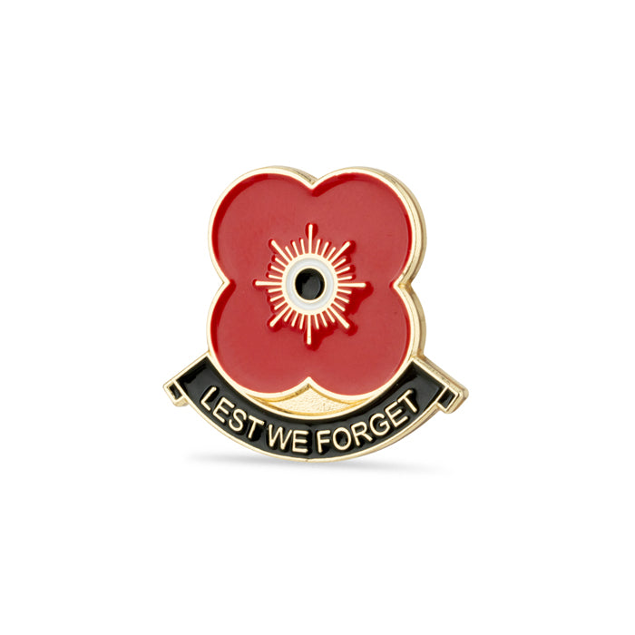 Lest We Forget Poppy Scroll Pin