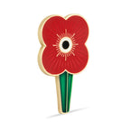 Ridged Poppy Lapel Badge with Stem