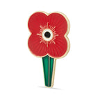 Ridged Poppy Lapel Badge with Stem