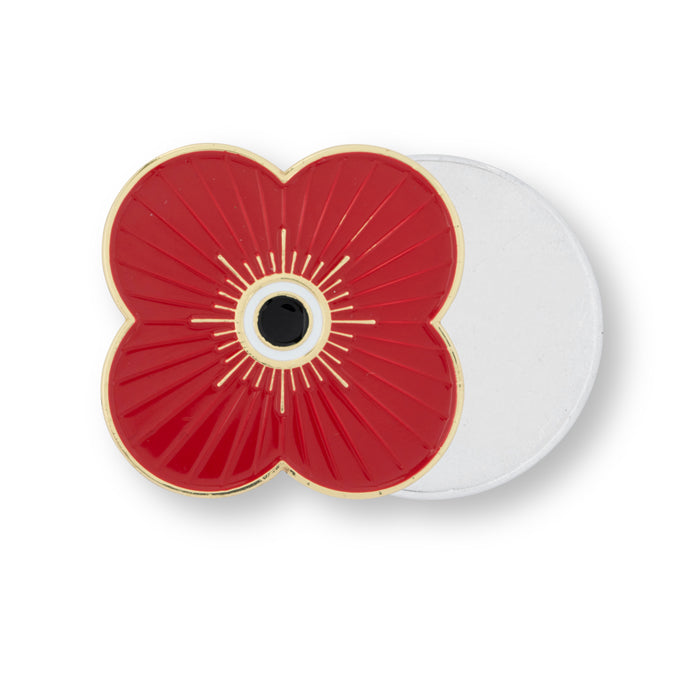 Ridged Magnetic Poppy Badge