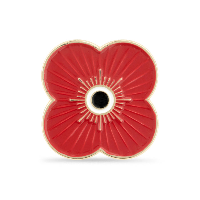 Ridged Poppy Lapel Pin