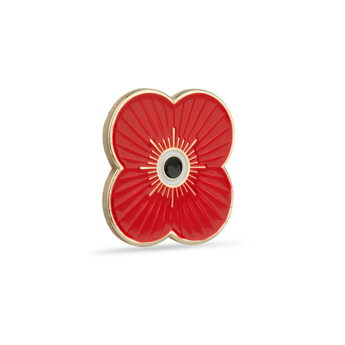 Ridged Poppy Lapel Pin
