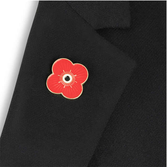 Ridged Poppy Lapel Pin