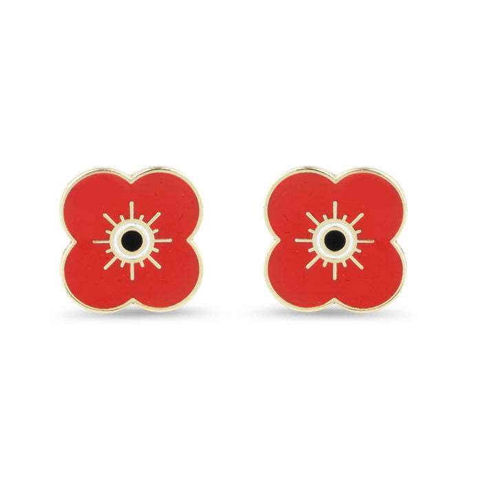 Enamel Poppy Cufflinks