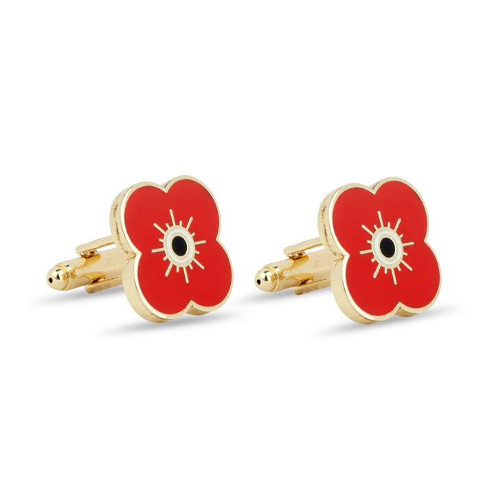 Enamel Poppy Cufflinks