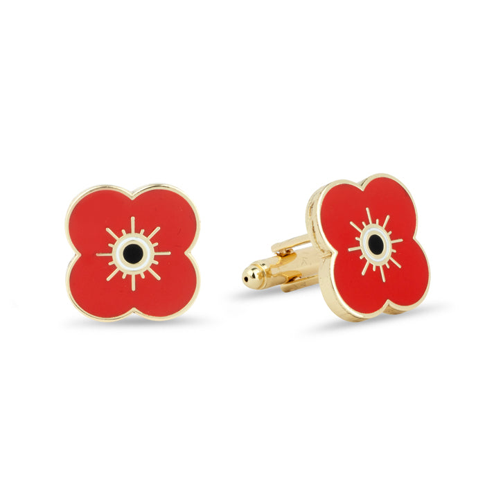 Enamel Poppy Cufflinks