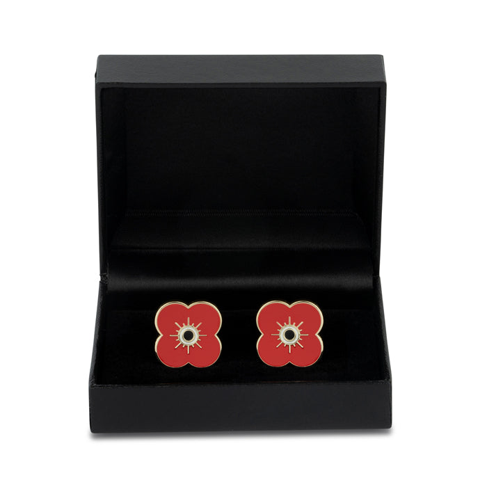 Enamel Poppy Cufflinks