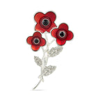 Entwined Crystal Centre Poppy Brooch