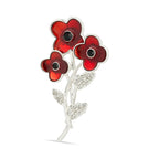 Entwined Crystal Centre Poppy Brooch