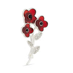 Entwined Crystal Centre Poppy Brooch