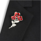 Entwined Crystal Centre Poppy Brooch