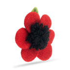 Multi-Petal Felt Poppy Brooch