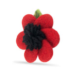 Multi-Petal Felt Poppy Brooch