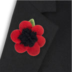 Multi-Petal Felt Poppy Brooch