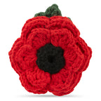 Multi-Petal Crochet Poppy Brooch with Leaf