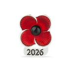 2026 Dated Poppy Lapel Pin in Silver Tone
