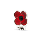 2026 Dated Poppy Lapel Pin in Silver Tone