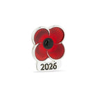 2026 Dated Poppy Lapel Pin in Silver Tone
