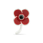 Crystal Jet Centre Poppy Pin