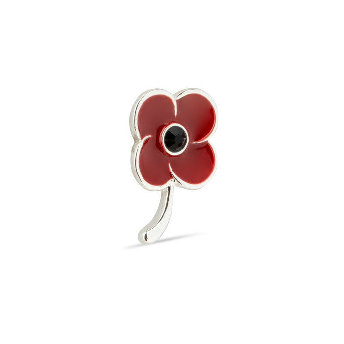 Crystal Jet Centre Poppy Pin