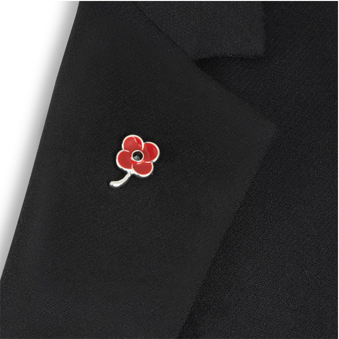 Crystal Jet Centre Poppy Pin