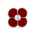 Glitter with Crystal Centre Poppy Pin