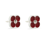 Glitter with Crystal Centre Poppy Earrings