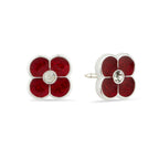Glitter with Crystal Centre Poppy Earrings