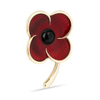 Flanders Field Poppy Brooch in Gold Tone
