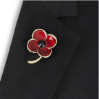 Flanders Field Poppy Brooch in Gold Tone
