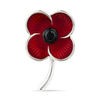 Flanders Field Poppy Brooch in Silver Tone